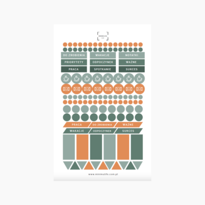 Naklejki do planowania ORANGE SAGE mix