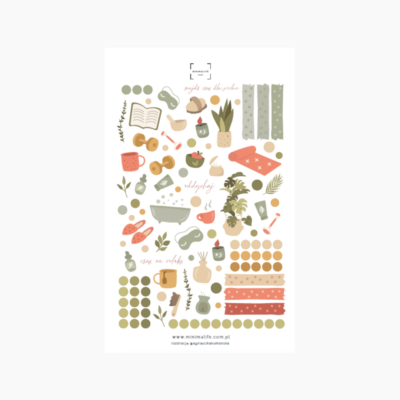 Naklejki do planowania - ilustracje czas wolny i spa