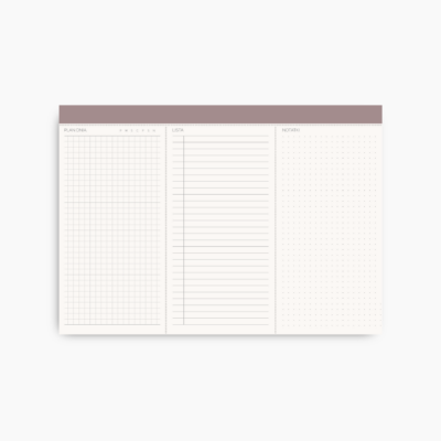 Kreatywne listy. Planner na biurko z perforacjami ALMOND. Biuwar A4.