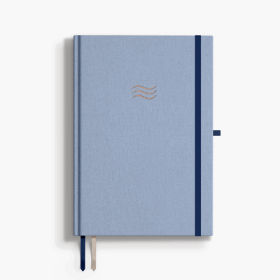 kreatywny planner w kropki format B6 niebieski płótno