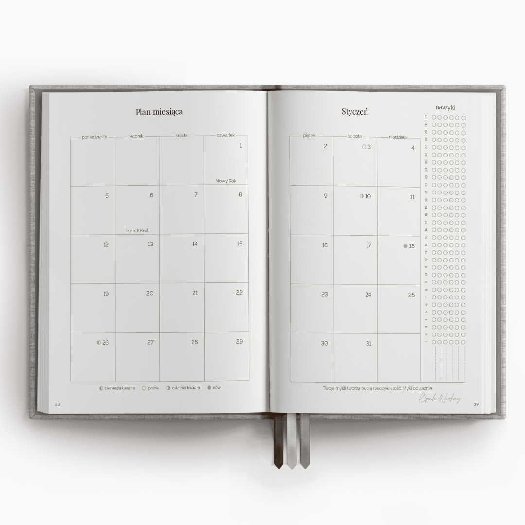 MINIMALIFE planner 2026 dzienny tygodniowy plan miesiaca