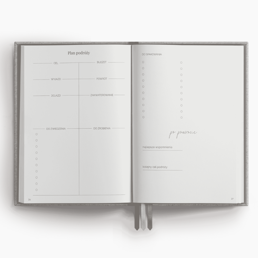 MINIMALIFE planner 2026 dzienny tygodniowy plan podrozy