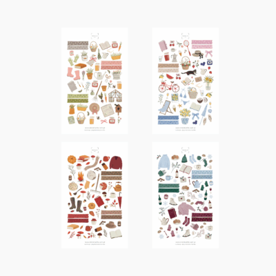 Naklejki do planner 4 pory roku wiosna lato jesien zima MINIMALIFE