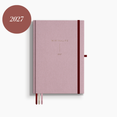 Kalendarz 2027 planner 2027 MINIMALIFE dzienny tygodniowy blush rozowy